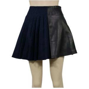 Rag and Bone Leather and Wool Skirt